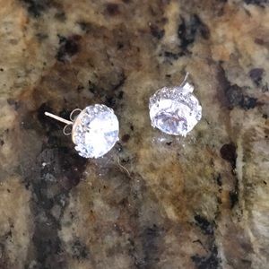 CZ earrings sterling silver